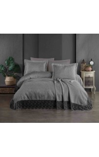 Покрывало EFOR Pique Bedspread MIRAY (240*260) с наволочками антрацит ANTRASIT
