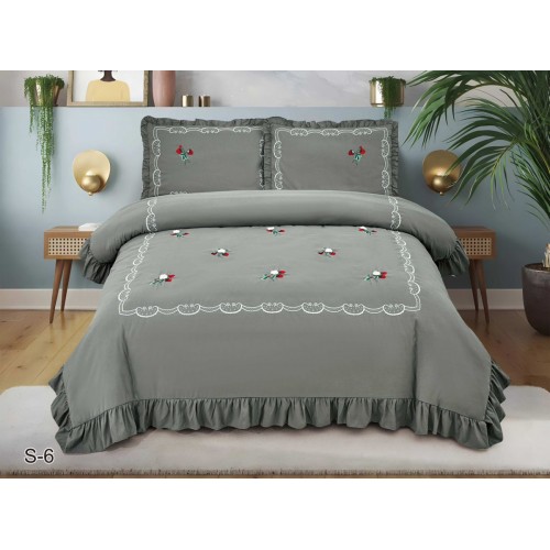 КПБ EFOR COTTONI с вышивкой "клубника" (S-6), евро