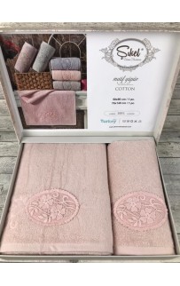 Набор полотенец SIKEL из 2-х предметов (50*90 и 70*140) MOTIF GUPUR PUDRA пудровый
