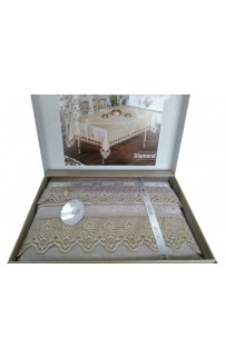 Скатерть EFOR DIAMOND 160*220 прямоугольная капучино S.KAHVE