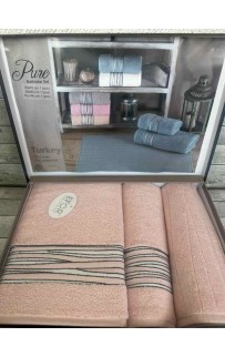 Набор полотенец EFOR из 3-х предметов (50*70;50*90;70*140) PURE розовый (pembe)