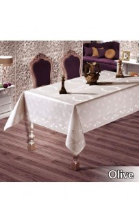 Скатерть EFOR ZEYT?NDALI 160*220 (ED 310) OLIVE пудровый