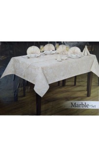 Скатерть EFOR MARBLE 160*220 8 салф ранер (капучино)
