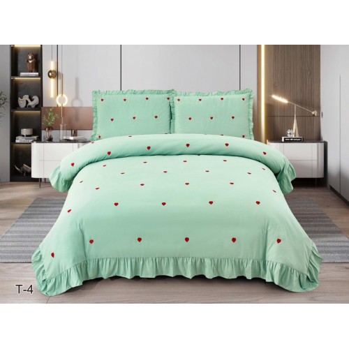 КПБ EFOR COTTONI с вышивкой "сердце" (Т-4), евро