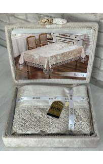 Скатерть EFOR BEYZA 160*220 в сундучке прямоугольник капучино CAPI