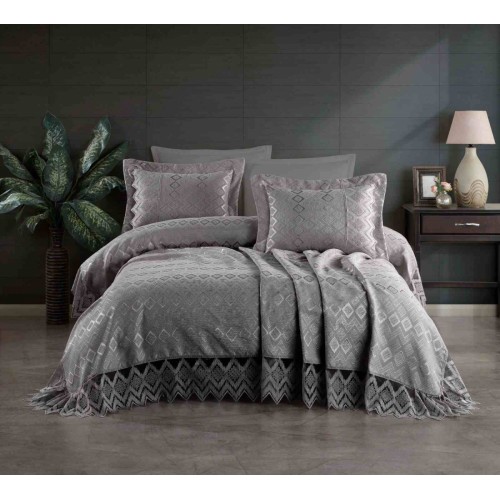 Покрывало EFOR Pique Bedspread NEVA (240*260) с наволочками антрацит ANTRASIT