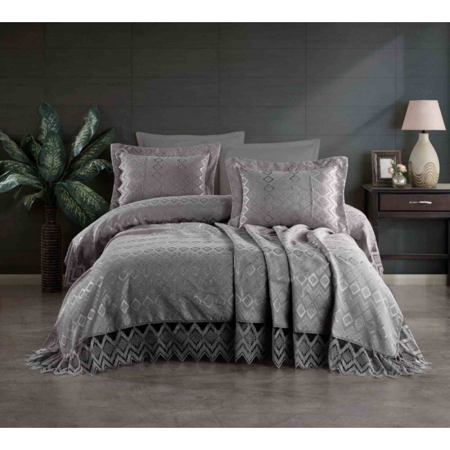 Покрывало EFOR Pique Bedspread NEVA (240*260) с наволочками антрацит ANTRASIT