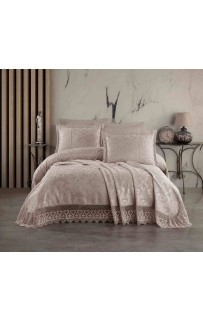 Покрывало EFOR Pique Bedspread MERYEM (240*260) с наволочками темно-кремовый TAS