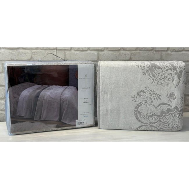 Покрывало PUPILLA VIOLET 180*240 махра/жаккард (хлопок) бежевый BEJ