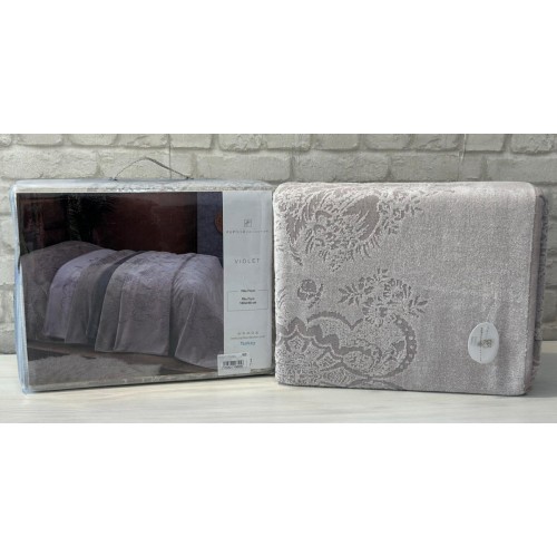 Покрывало PUPILLA VIOLET 180*240 махра/жаккард (хлопок) пудровый PUDRA