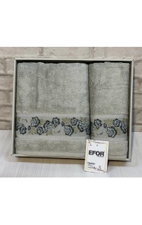 Набро полотенец EFOR из 2-х предметов (50*90.70*140) модель ROZALINA (серый) GRI