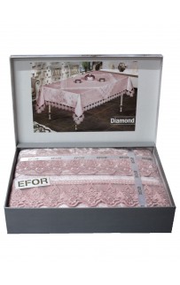 Скатерть EFOR DIAMOND 160*220 прямоугольная пудровый