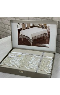 Скатерть EFOR ANNA GARDENYA 160*220 прямоугольная капучино S.KAHVE