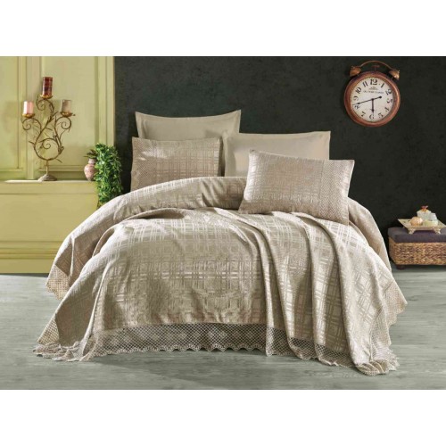 Покрывало EFOR (Gardines) с наволочками MILANO 240*260 бежевый BEJ