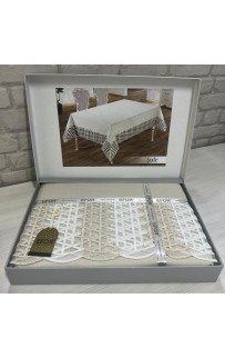 Скатерть EFOR SULE GARDENYA 160*300 прямоугольная капучино S.KAHVE