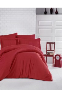 КПБ Clasy Satin Gizgili (DUZ RENK KIRMIZI) евро