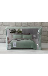 КПБ EFOR SATIN GRI/YESIL фисташковый-светло-серый евро