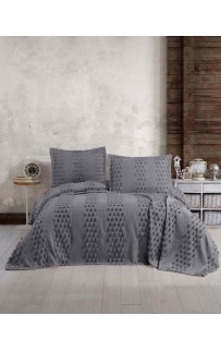 Покрывало EFOR Pique Bedspread DIDAR (240*260) с наволочками антрацит ANTRASIT