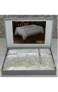 Скатерть EFOR SUDE 160*220 прямоугольная кремовый KREM