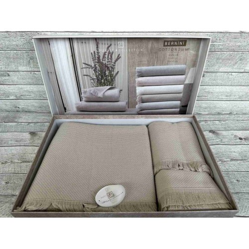 Набор полотенец Pupilla BERNINI хлопок (3 шт) (40*60,50*90,70*140) бежевый