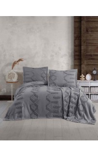 Покрывало EFOR Pique Bedspread DUHAN (240*260) с наволочками антрацит ANTRASIT