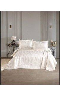 Покрывало EFOR Pique Bedspread SERENA (240*260) с наволочками кремовый KREM