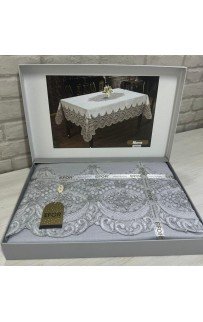 Скатерть EFOR MEVA GARDENYA 160*220 прямоугольная серый GRI
