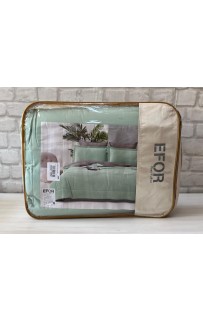 КПБ EFOR SATIN GRI/YESIL с одеялом фисташковый-светло-серый евро