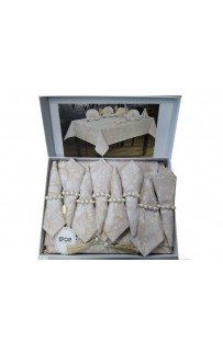 Скатерть EFOR MARBLE 160*220 8 салф ранер (капучино)