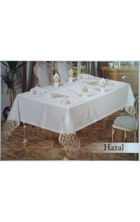 Скатерть EFOR HAZAL 160*300 прямоугольная с 12 салфетками кремовый