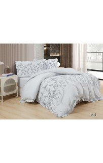 КПБ EFOR COTTONI с вышивкой "цветы" (V-4), евро