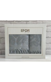 Набор полотенец EFOR из 2-х предметов (50*90.70*140) модель VASE NEW COTTONI (серый) GRI