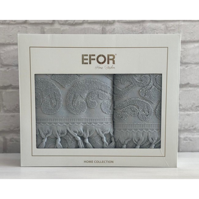 Набор полотенец EFOR из 2-х предметов (50*90.70*140) модель VASE NEW COTTONI (серый) GRI