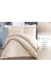 КПБ Efor Satin Gizgili (ECENUR PS06) евро кремовый