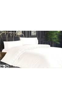 КПБ EFOR RANFORCE (RAIN NG-28) BEYAZ белый гипюр евро