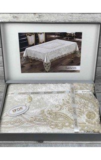 Скатерть EFOR SANEM 160*220 прямоугольная крем Скатерть EFOR SANEM 160*220 прямоугольная крем