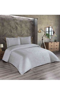 Покрывало EFOR Pique Bedspread NIDA (240*260) с наволочками серый GRI