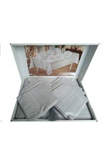 Скатерть EFOR ESTER 160*220 8 салф ранер серый GRI