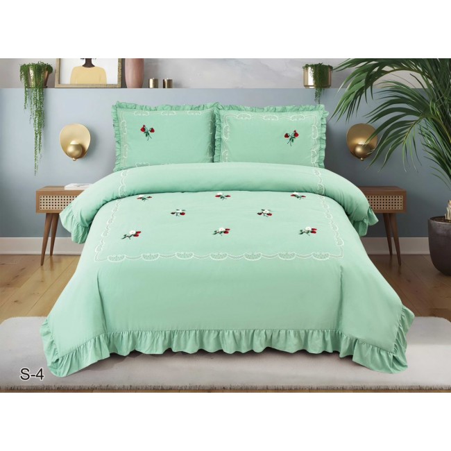 КПБ EFOR COTTONI с вышивкой "клубника" (S-4), евро