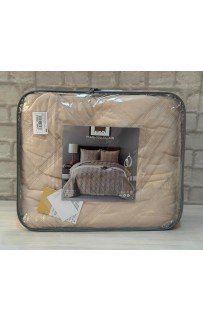 Покрывало ПВХ велюр (220*240) без наволочек светло-капучино ACIK CAPUCINO