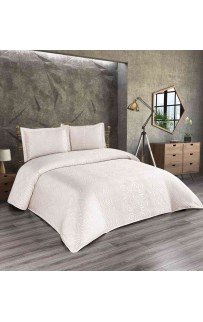 Покрывало EFOR Pique Bedspread NIDA (240*260) с наволочками кремовый KREM