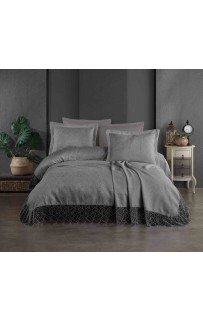 Покрывало EFOR Pique Bedspread MIRAY (240*260) с наволочками антрацит ANTRASIT