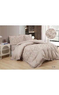 КПБ EFOR COTTONI с вышивкой "цветы" (V-6), евро