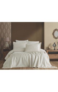 Покрывало EFOR (Gardines) с наволочками YAPRAK (240*260) кремовый KREM