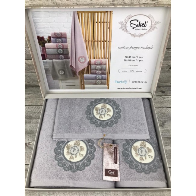 Набор полотенец SIKEL из 3-х предметов (30*50, 50*90 и 70*140) KANEFCE MINT