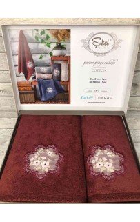 Набор полотенец SIKEL из 2-х предметов (50*90 и 70*140) PORTRE бордовый