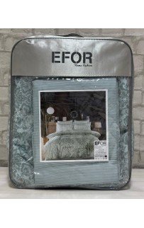 КПБ EFOR SATIN с одеялом с гипюром "орнамент" евро (зеленый)