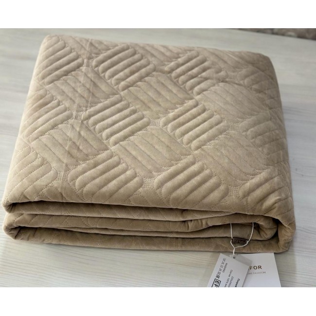 Покрывало COVERLET ПВХ велюр (220*240) бежевый BEJ