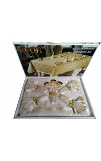 Скатерть EFOR KURDELEL? 160*220 8 салфеток капучино