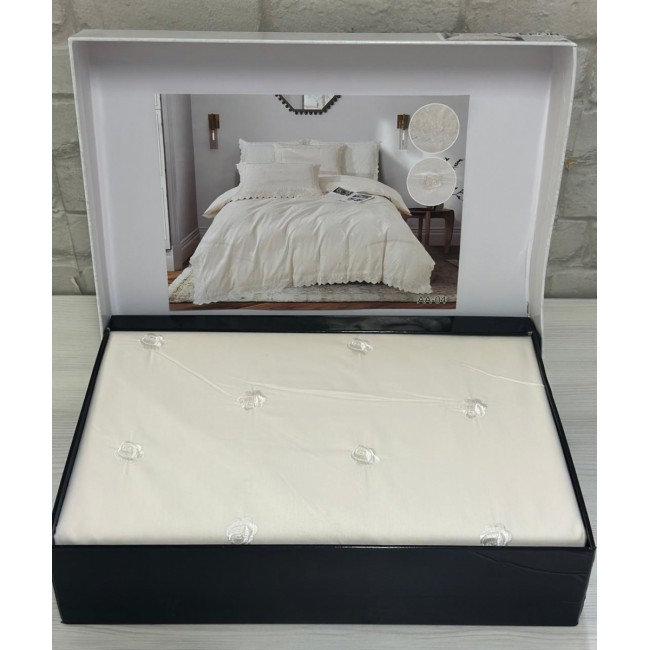 КПБ EFOR COTTONI с гипюром "роза" (АА-04), евро